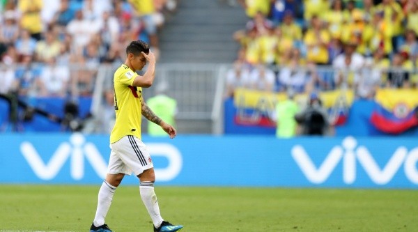James Rodríguez se retiró antes de que finalice el primer tiempo del último partido de la Selección Colombia.