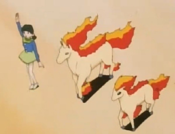 Ponyta y Rapidash en el anime de Pokémon