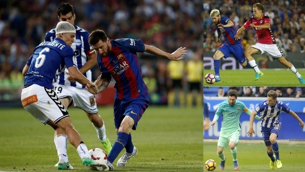 Llorente marcando a Messi en Alavés (Foto: Marca)