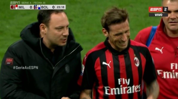 Así su fue Lucas Biglia. (Foto: ESPN)