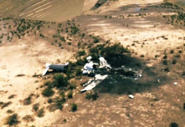 Los restos del avión.