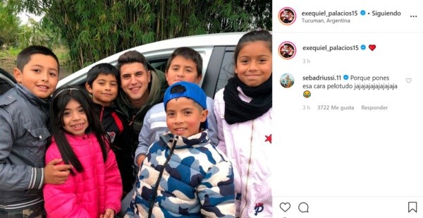 El comentario de Driussi en la foto de Palacios.