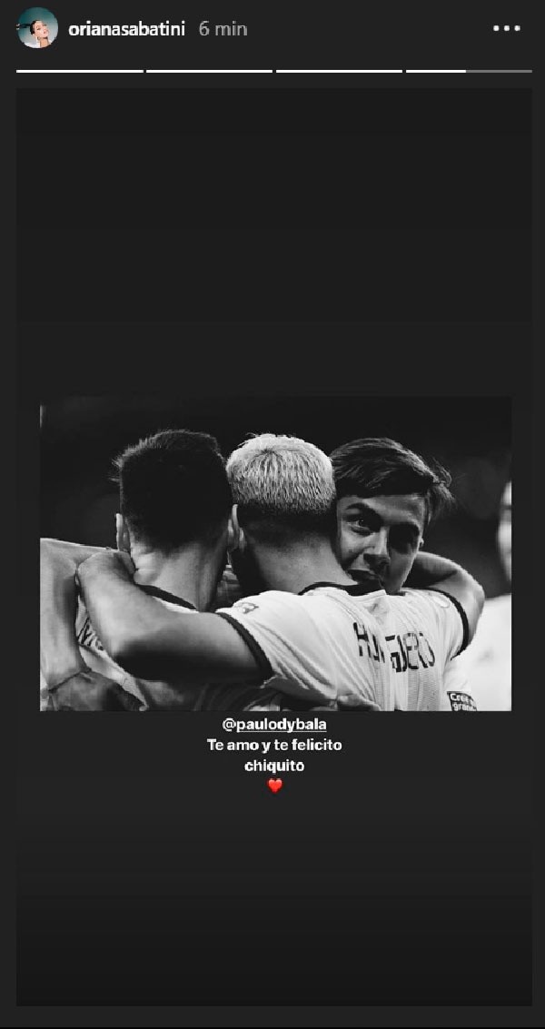 La foto que subió Oriana a su historia. (Instagram)