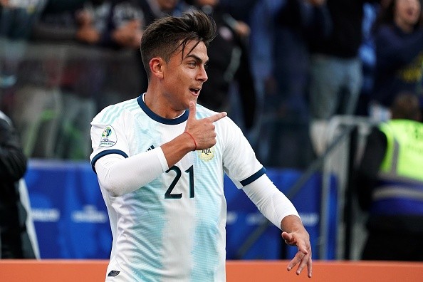 Dybala marcó su primer gol oficial con la Selección Argentina. (Getty)