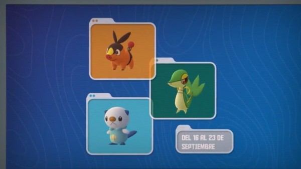 Tepig, Snivy y Oshawott, los starters de Unova de arriba a abajo