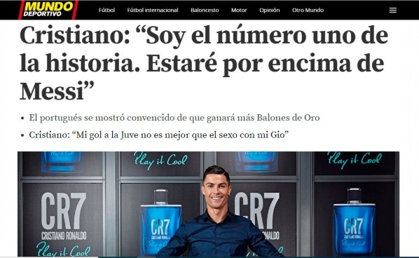 Mundo Deportivo hizo eco de las declaraciones del ex Real Madrid.