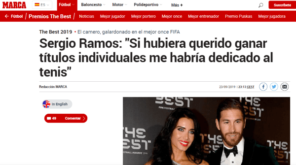 Marca hizo eco de las declaraciones de Ramos.