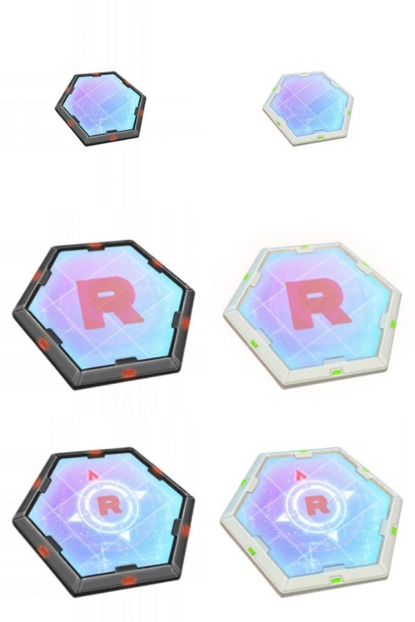 Las insignias del Equipo GO Rocket.