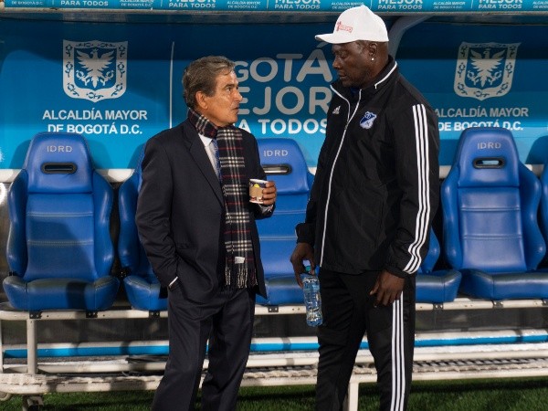 Jorge Luis Pinto y su asistente en Millonarios, Freddy Rincón