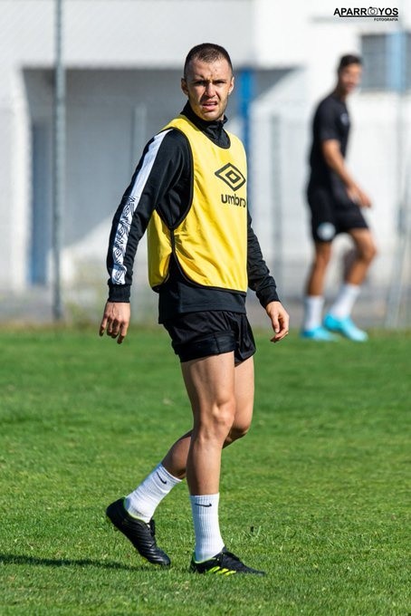 Álvarez, en un entrenamiento del Salamanca.