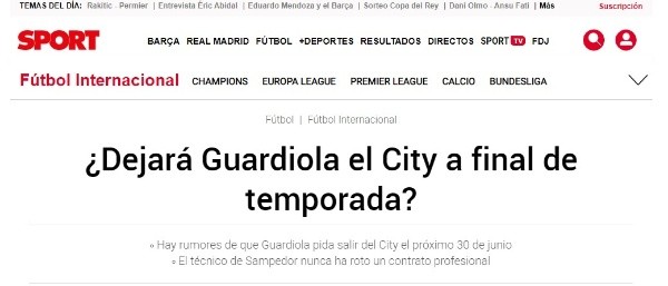 Así lo grafica el diario español Sport.