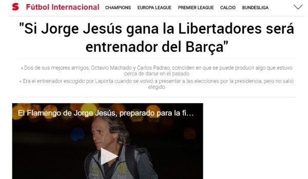 Así lo anunció el diario 'Sport' de España.