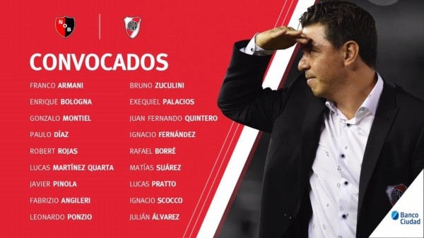 Los convocados de River. (Foto: Prensa River)