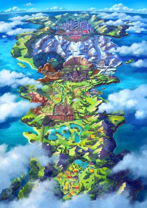 Artwork oficial del mapa de la Región Galar