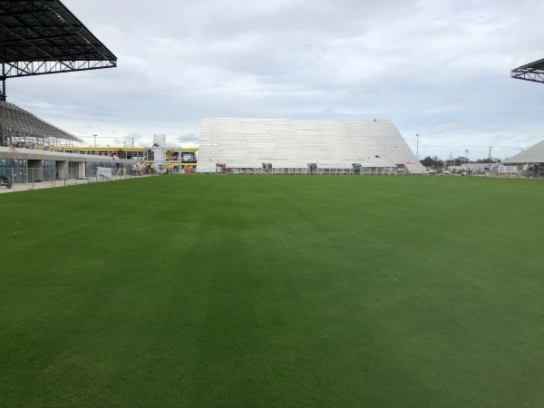 Así está el campo de juego del Lockhart Stadium.