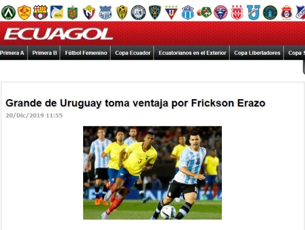 Así lo indica 'Ecuagol'.