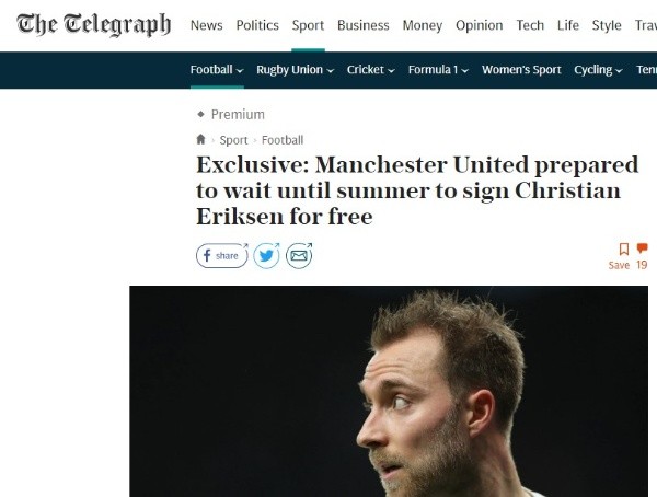 La información que llega desde Inglaterra.