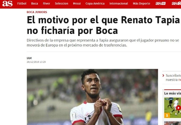 La información replicada por 'As'.