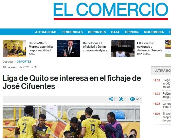 La información de 'El Comercio'.