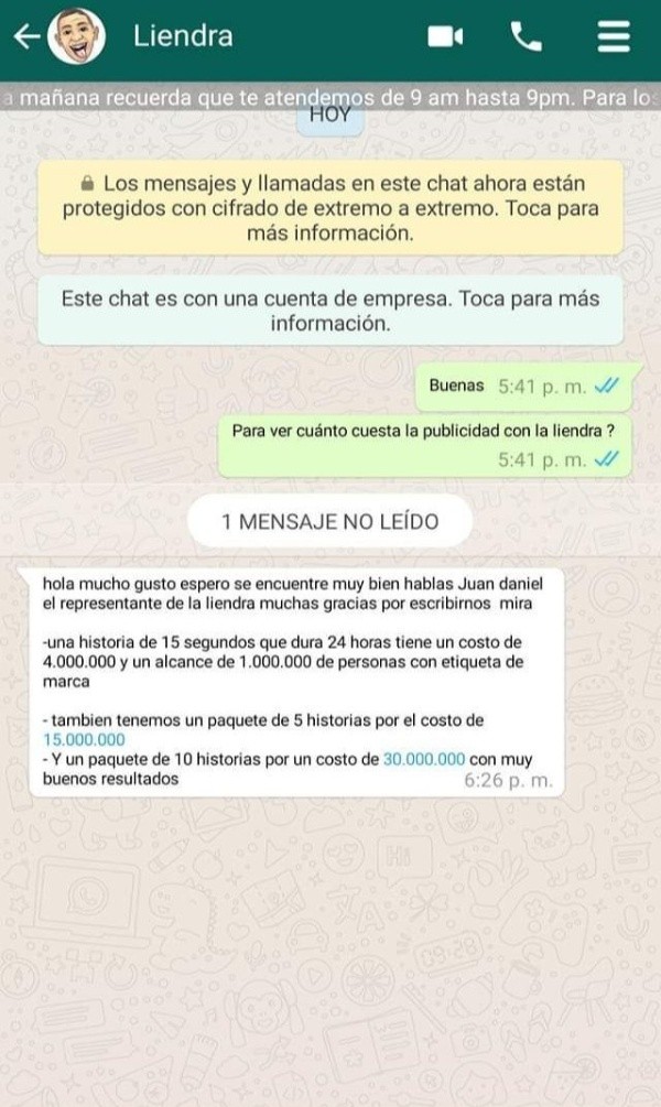 Precios de una publicación de La Liendra Precios de una publicación de La Liendra