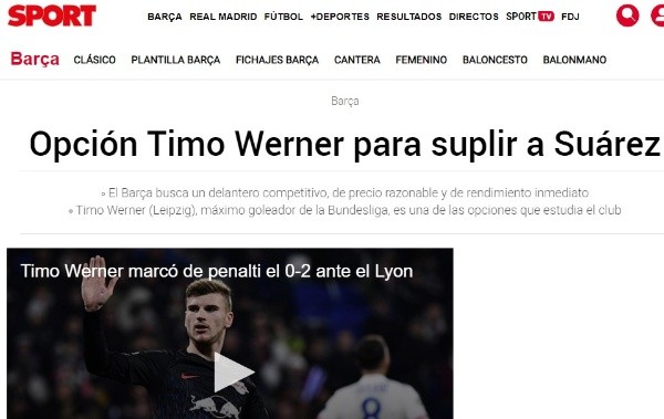 La información del diario 'Sport'.