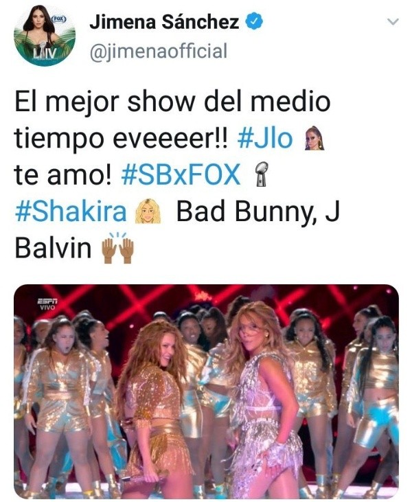 El tuit que Jimena borró de inmediato.