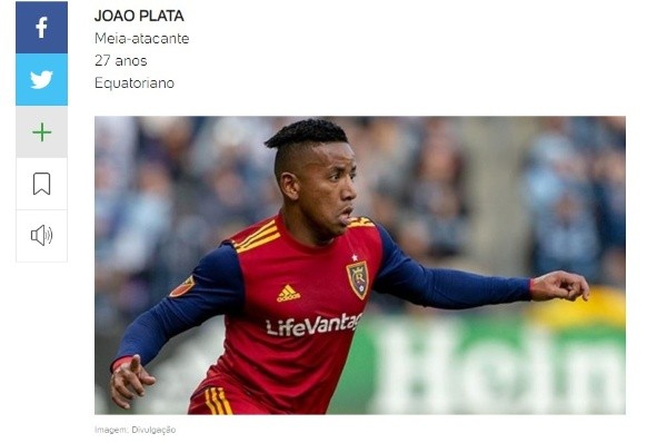 Así destacan a Joao Plata. (Foto: UOL)