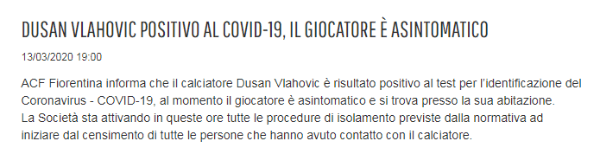 El comunicado de la Fiorentina
