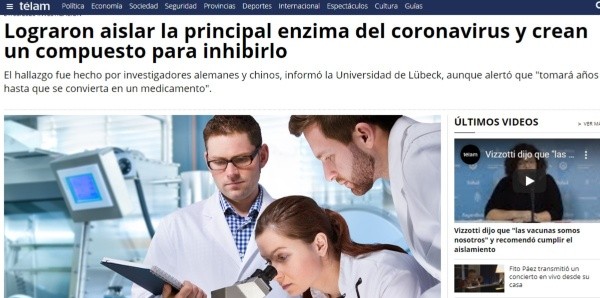 La información de 'Telam'.