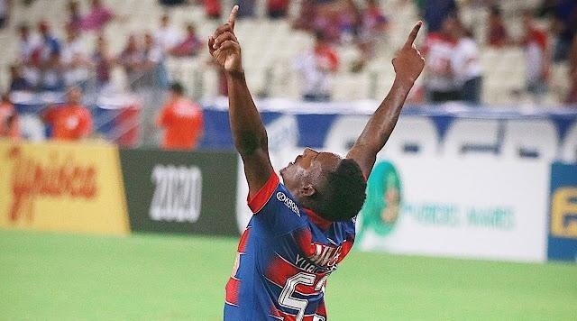 Estrela Yuri César entrou em duas partidas e marcou dois gols pelo Fortaleza. Foto: Reprodução/Instagram
