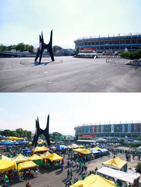 Estadio Azteca antes y despues del Covid-19.