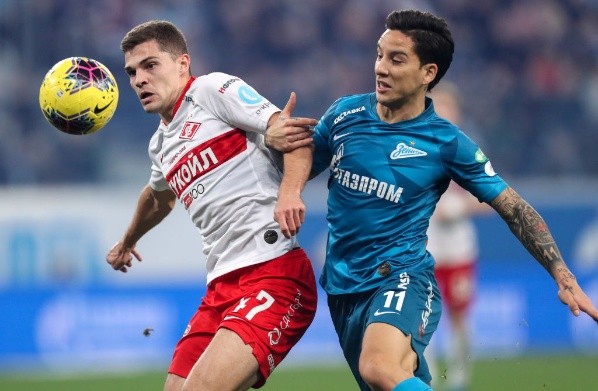 Sebastián Driussi durante un partido de Zenit. (Foto: Getty)