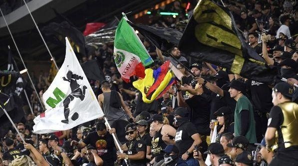 Los Angeles FC fans during an MLS game.