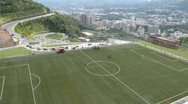The stadium has a great view of the city of Caracas.