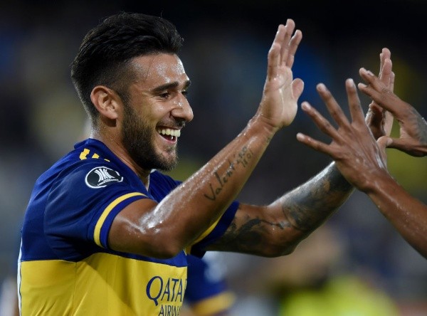 Eduardo Salvio festejando un gol en Boca. (Foto: Getty)