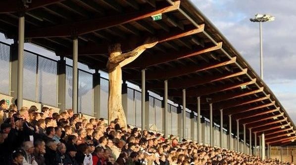 It has a wooden sculpture in the stands.