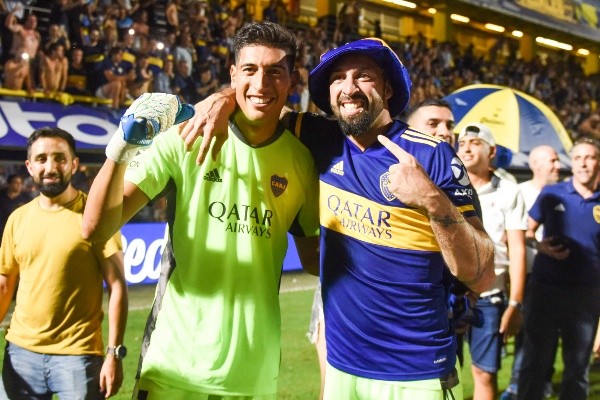Andrada, junto a Marcos Díaz, celebrando la obtención de la Superliga Argentina (Foto: Getty)