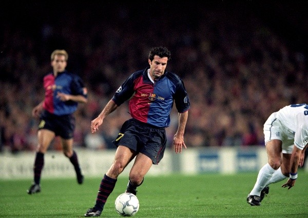 Luis Figo durante su paso por Barcelona. (Foto: Getty)