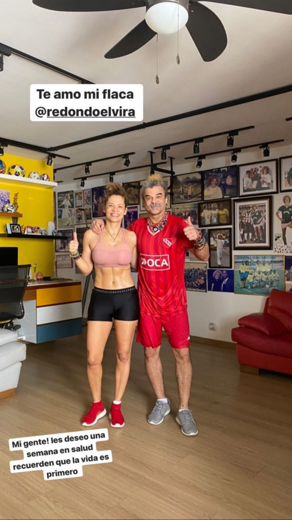 El Pibe tiene su camiseta del Rojo y hasta la usa para entrenar (Foto: Instagram)