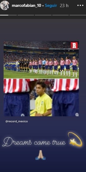 La foto de Marco Fabiá de pequeño, en la previa de un duelo entre Chivas y Boca Juniors.