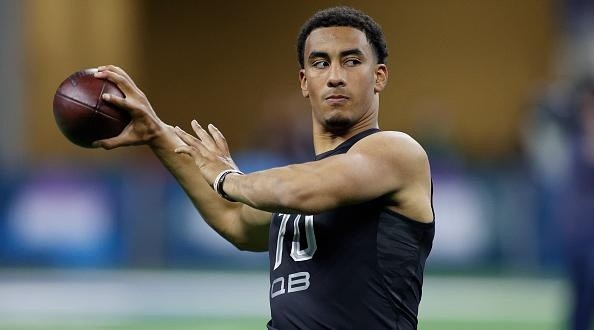 Love throwing a pass at the NFL combine.