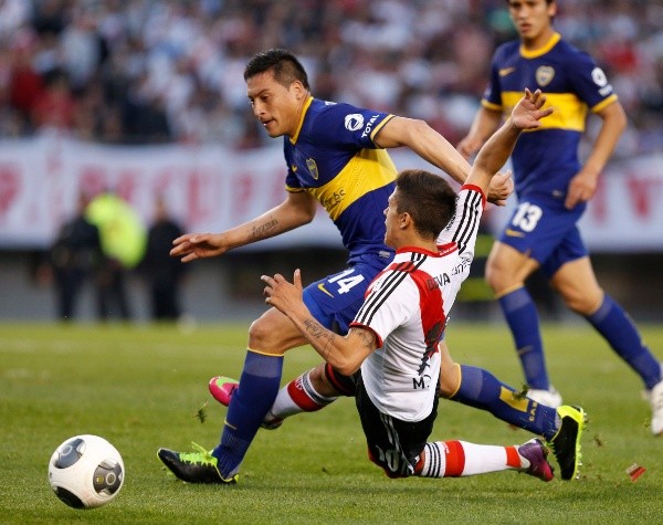 'Chiqui' Pérez durante un partido ante River. (Foto: Getty)