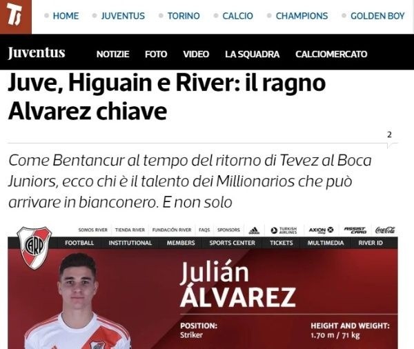 La información de 'Tuttosport'.