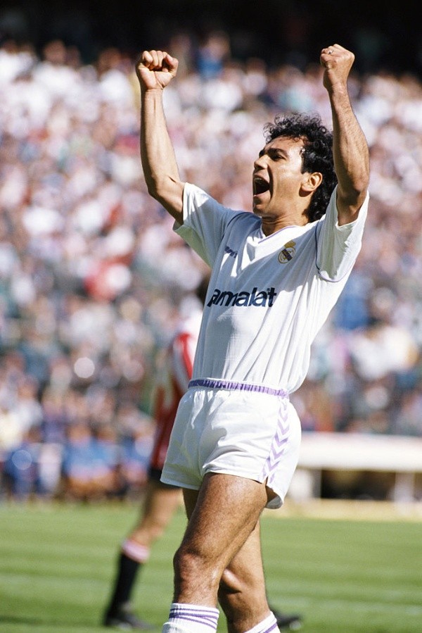 Hugo Sánchez hizo historia con la camiseta del Real Madrid. Foto: Getty Images