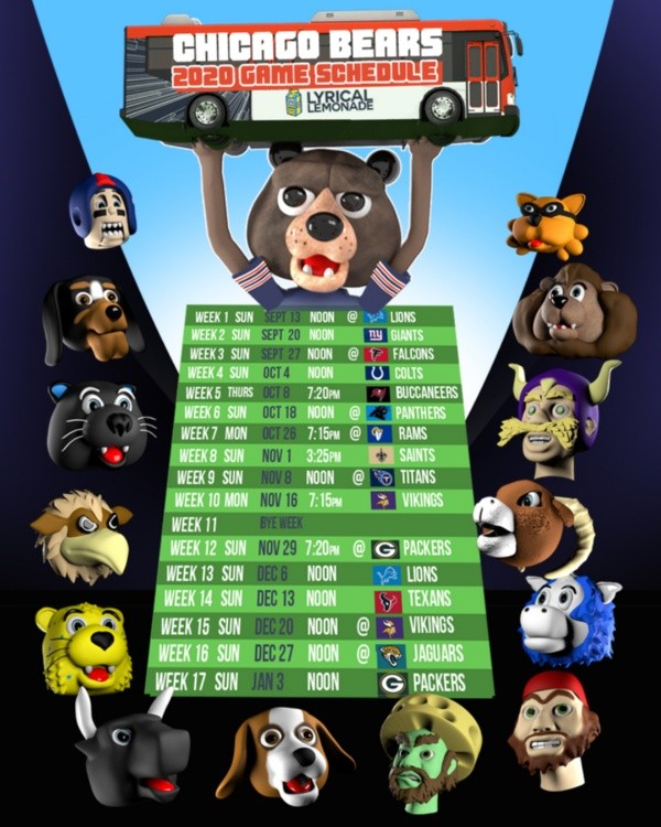 Calendario de los Bears