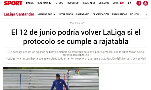 Así lo informó 'Sport'.