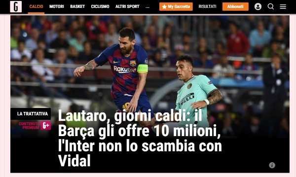 La información de 'La Gazzetta dello Sport'.