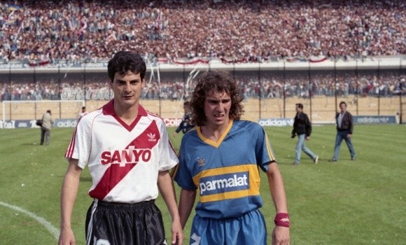 Da Silva con la camiseta de River, enfrentando a Boca.