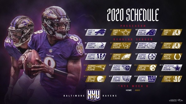 Calendario de los Ravens