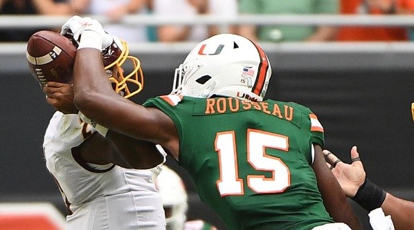 Rousseau played defensive end, safety and wide receiver in high school (Getty)